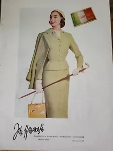 1956 John Wanamaker women's green Davidow suit cane vintage fashion ad - Picture 1 of 1