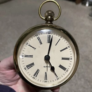 Messing Taschenuhr Style Uhr Vintage Westdeutschland Wecker Anhängeruhr Groß - Bild 1 von 13