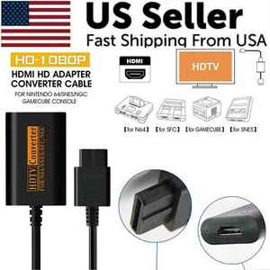 N64 To HDMI Converter Adapter HD Link Cable For Nintendo Gamecube Super NES SNES - Picture 1 of 10