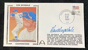 DON DRYSDALE SIGNED GATEWAY ENVELOPE COOPERSTOWN 8/12/1984 USA $.20 STAMP ! - Picture 1 of 1