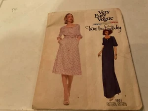 Very Easy Vogue Pattern 1851 Diane Von Furstenberg Dress UN CUT Size 8 - Picture 1 of 3