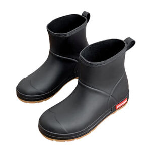 Wellington Rain Boots Waterproof Ankle Wellies Men Women Outdoor Slip On Shoes