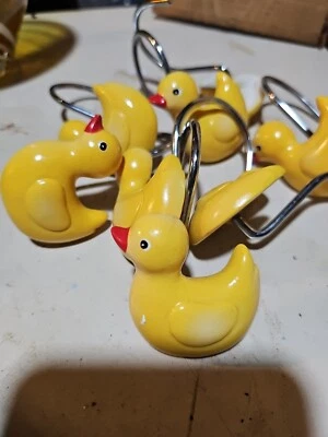 Ganchos para Cortina de Ducha Patos Amarillos Baño Pato CANTIDAD 11 Foto 1 de 3
