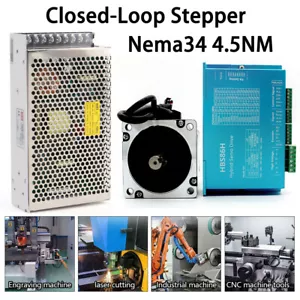 640oz-in Closed-Loop Stepper Motor Nema34 4.5NM & DSP Hybrid Driver&Power Supply - Picture 1 of 12