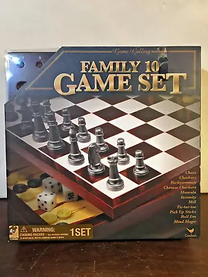 Family 10 Game Set, Game Gallery, Chess, checkers, ++, Cardinal, New open box - Image 1 of 4