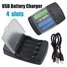 Battery Charger 4 Slots For Rechargeable Battery AA AAA 1.5V Alkaline Battery