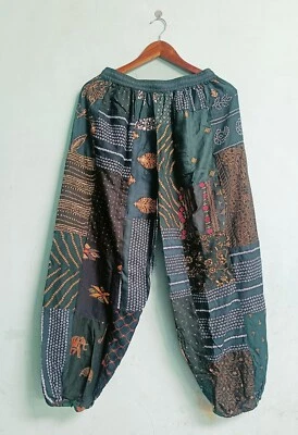 Pantalones harén rayón multi retazos boho hippie harén yoga pantalones pantalón Foto 1 de 3
