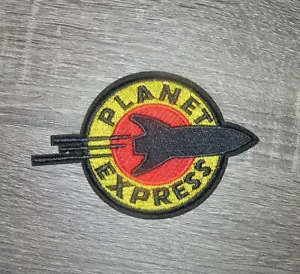 Futurama Planet Express Black Logo TV Series Embroidered Iron On Patch 4.5" x 3" - Picture 1 of 2