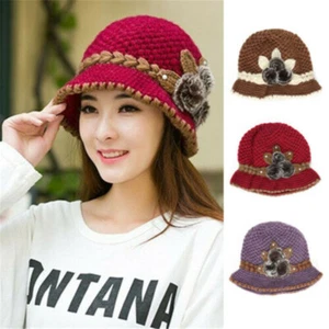 Women Girls Slouch Baggy Beanie Hat Winter Warm Soft Knit Wool Crochet Beret Ski - Picture 1 of 15