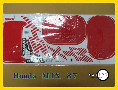 Fit Honda MTX125 MTX200 1987 White & Red Bike Sticker Set Foto 1 de 4
