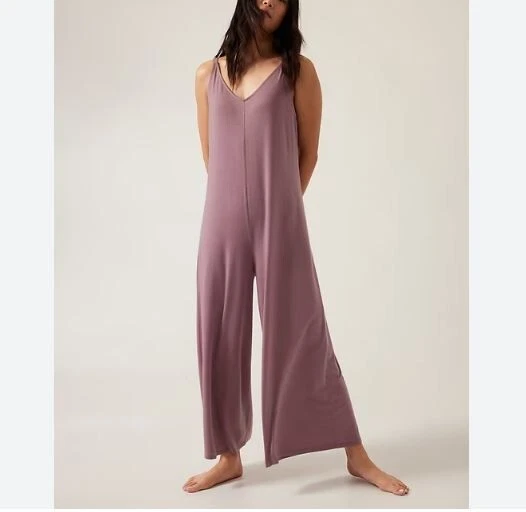 Mono Athleta Rosa Noche Bliss Dormir Cuello en V Mameluco Pantalones de Salón PJ XS Foto 1 de 4