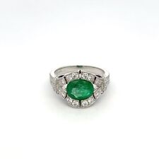 Art Deco Style Emerald Sapphire Diamond Ring