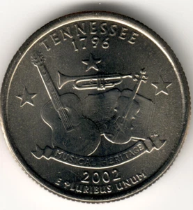 USA - 2002P - Washington ¼ Dollar - Tennessee - Uncirculated - #9058 - Picture 1 of 2