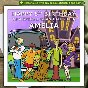 SCOOBY DOO BIRTHDAY CARD personalised AGE RELATIONSHIP NAME - Picture 1 of 4
