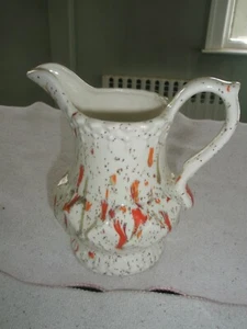 Vintage PITCHER Speckled Splatter Painted  5 3/4" Ceramic VASE   1970s - Picture 1 of 9