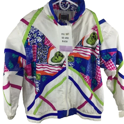 EVR Rousso куртка женщин L ретро ветровка винтажный трек стиль 50877 80-х новый - Изображение 1 из 4