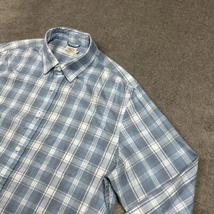 Camisa Faherty Para Hombres Grande Abotonada Azul Cuadros Ligera Franela Sobrecamisa Usada en Excelente Condición - Imagen 1 de 10