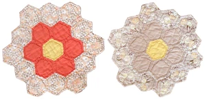 Lotto di due portavasi trapuntati fatti a mano vintage - Foto 1 di 4