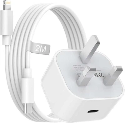 iPhone Fast Charger Wall Plug with Cable Type-C For iPhone 14 13 12 11 X SE iPad - Image 1 of 4