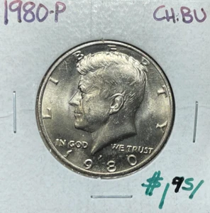 1980-P KENNEDY MEZZO DOLLARO ~ CH/BU ~BELLA MONETA~ - Foto 1 di 2