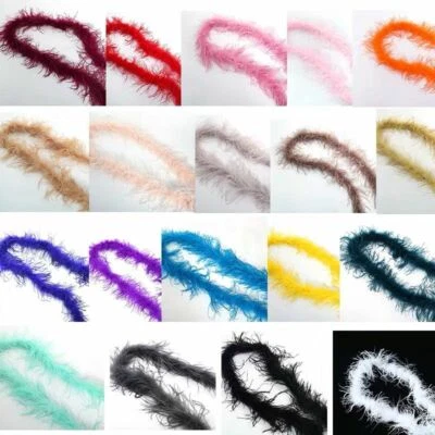Ostrich Boa  Feather Trim 1 ply 6 feet  2 Yards 72 inches Long  23 colors - Image 1 of 4