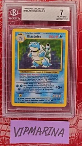 1999 Pokemon Base Set Unlimited Blastoise Holo 2/102 BGS 7 NEAR MINT WOTC - Picture 1 of 3
