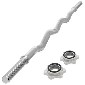 MAXXIVA Curlstange 130 cm silber Langhantel Sternverschluss Gewichtsstange - Bild 1 von 7