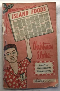 Libro de cocina/folleto de colección Island Foods Navidad Aloha Star Bulletin Paperboy raro - Imagen 1 de 4