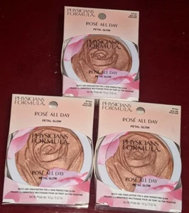 3-PACK Physicians Formula Rose All Day Petal Glow Highlighter Petal Pink - Picture 1 of 3