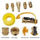 Propane Quick Connect Fittings Adapter Valve Kit 7 Piece Set 38 Flare x 1/4