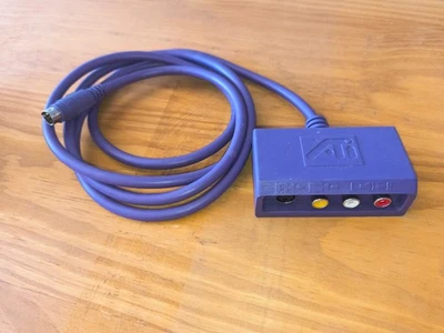 GENUINE  ATI 8-Pin Mini Din TO 4 PIN S-Video 3 RCA Component Adapter Purple  - Image 1 of 3