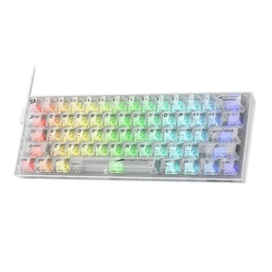 Redragon K617 SE 60% Wired RGB Gaming Keyboard, 61 Keys Compact Full-Transparent - Picture 1 of 9