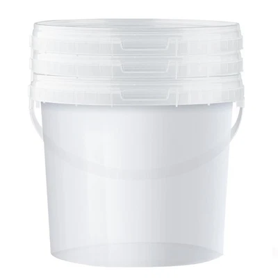 POSH Eimer mit Deckel 5L - [3x] Transparent, Kunststoff, lebensmittelecht