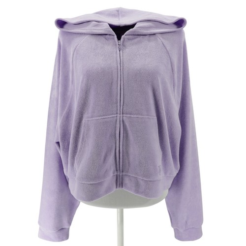 UNDERCOVER Felpa con cappuccio Victoria's Secret donna manica raglan tasca Terry full zip viola XL