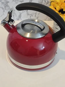 Kitchenaid Whistling Teapot Stainless/Red 2 Quart  C Handle  - Picture 1 of 11