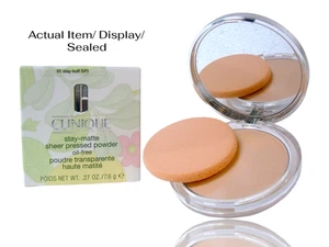 Clinique Stay-Matte Sheer Pressed Powder 7.6g Oil Free 01 STAY BUFF New Genuine - Picture 1 of 12