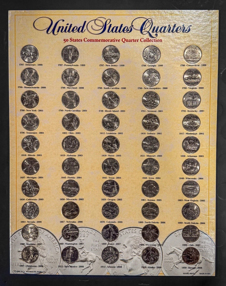 1999 Year Set Commemorative State Quarters Coin Collection complete  - Image 1 of 2