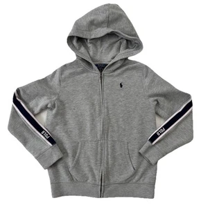 Polo Ralph Lauren Kids Girls Grey Pony Logo Full Zip Hoodie Fleece Jacket XL 16 - Picture 1 of 8