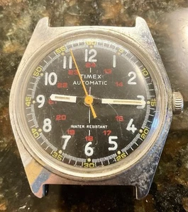 Vintage Timex Military Viscount Field Crosshair Automatic Mens Watch 46170 10778 - Picture 1 of 2