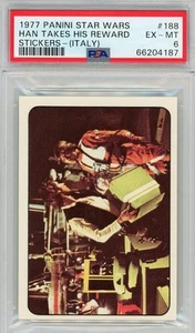 1977 Panini Stickers Star Wars (Italy) Han Takes His Reward #188 PSA 6 - Picture 1 of 2