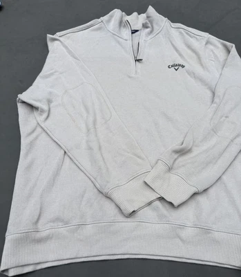Callaway 1/4 Cremallera Manga Larga Golf Pullover Sudadera Bolsillos Talla XL Blanco Foto 1 de 4