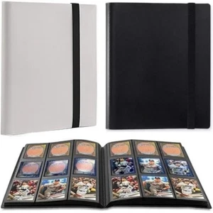 540Card Pocket Binder White/Black with Strap 9 Pocket Trading Card Album Folder - Picture 1 of 22