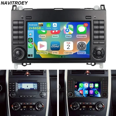 2+64GB Android 15 Autoradio GPS Für Mercedes Benz A/B Klasse Viano Vito Sprinter - Bild 1 von 4