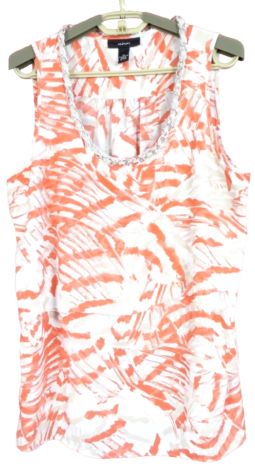 TB13362 ALFANI Women's Polyester Tank Top Sleeveless Layered Asymmetric Chain 10 - Image 1 of 4