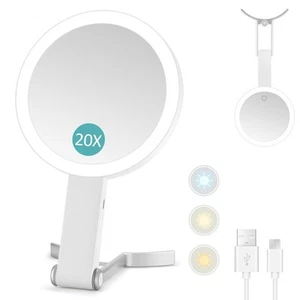 Magnifying Mirror with Light,20X Magnifying Makeup Mirror with Handheld,Trave... - Picture 1 of 6
