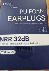 Olson Proplugs Pu Foam NRR 32db. 200 Pairs. Brand New In Box - Picture 1 of 3