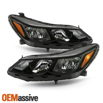 For 2016-2019 Chevy Cruze [Halogen Type] Black Headlights Pair w/o LED Lamp - Image 1 of 4