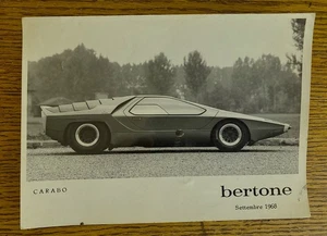 ORIGINAL PRESS PHOTO Settembre 1968 - BERTONE CARABO ( ALFA ROMEO ) - Bild 1 von 1