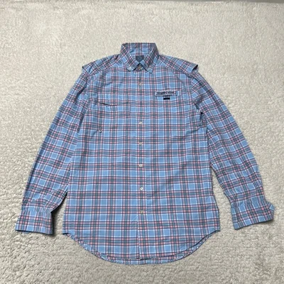 Camisa Vineyard Vines Harbor Hombres Extra Pequeña Azul A Cuadros Nylon Ventilado Pesca Foto 1 de 4