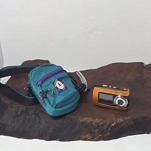 Polaroid iS085 Digital Camera 16MP Orange w/ Dual LCD + Vintage Teal Camera Bag - Picture 1 of 13